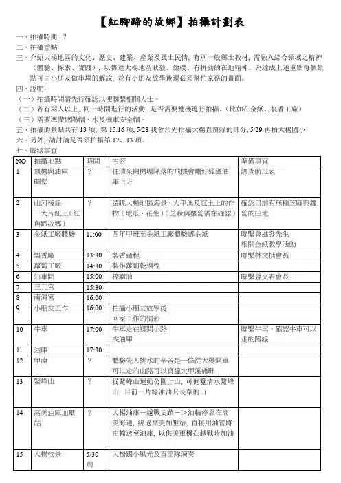 拍摄计划表_2