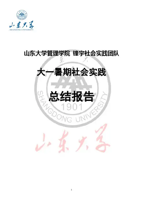 暑期社会实践总结报告
