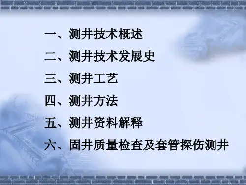 测井知识介绍教学讲座PPT讲课稿