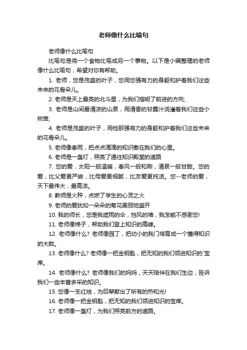 老师像什么比喻句