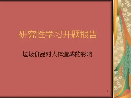 研究性学习开题报告(垃圾食品)PPT课件