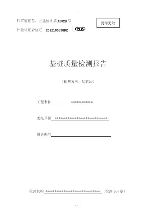 桩基取芯检测报告样板课件