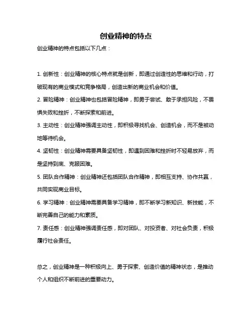 创业精神的特点