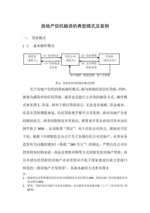 房地产信托融资的典型模式及案例