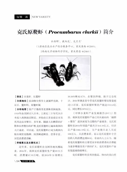 克氏原螯虾(Procambarus clarkii)简介