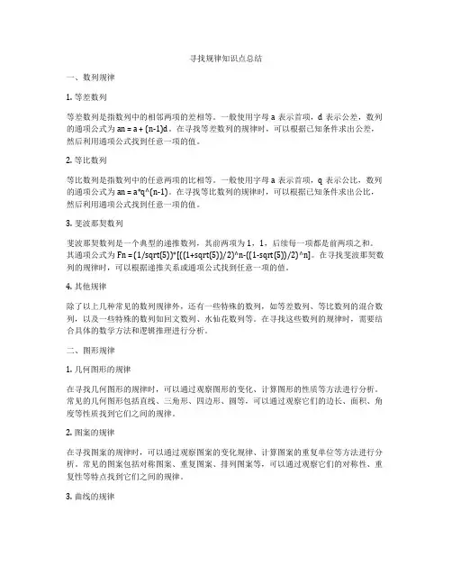 寻找规律知识点总结