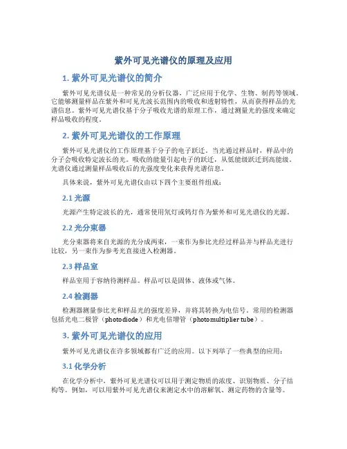 紫外可见光谱仪的原理及应用