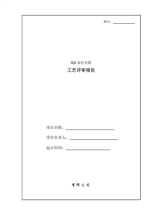工艺评审报告
