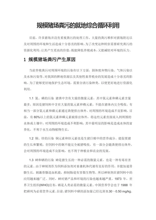 规模猪场粪污的就地综合循环利用