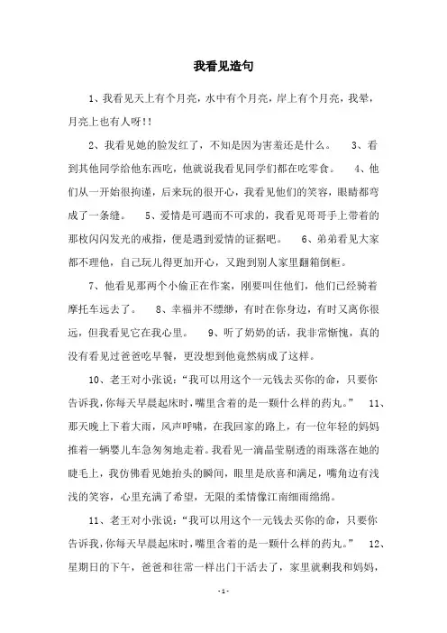 我看见造句