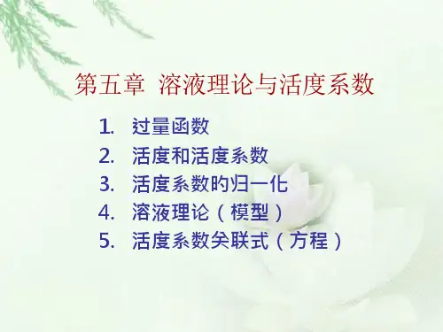 溶液理论和活度系数课件