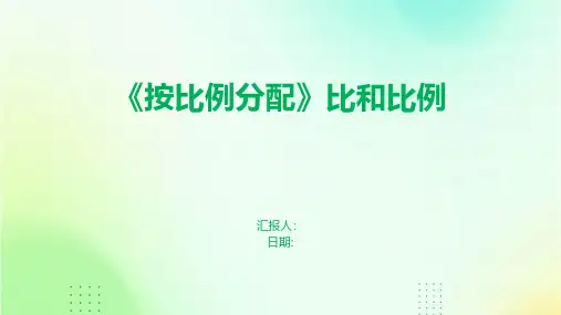 《按比例分配》比和比例