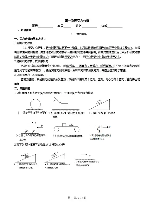 高一物理受力分析