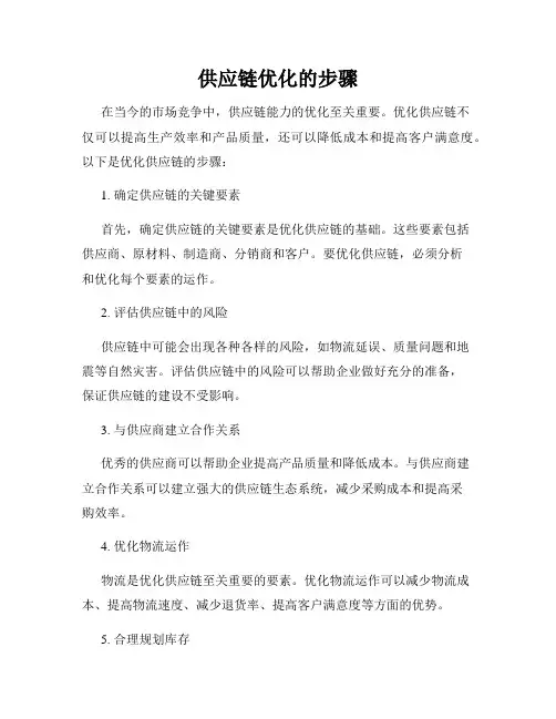 供应链优化的步骤