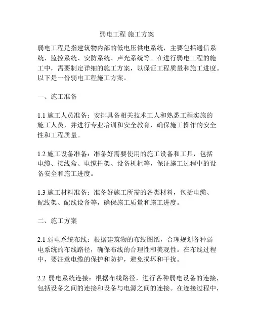 弱电工程 施工方案