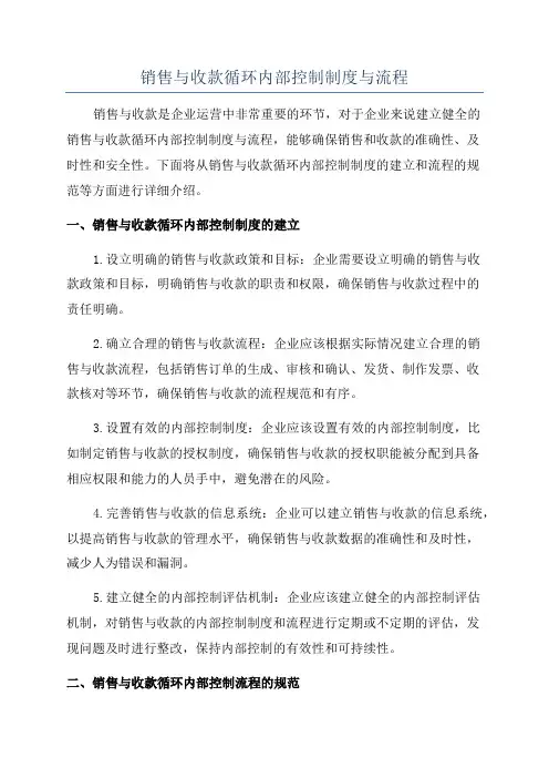 销售与收款循环内部控制制度与流程