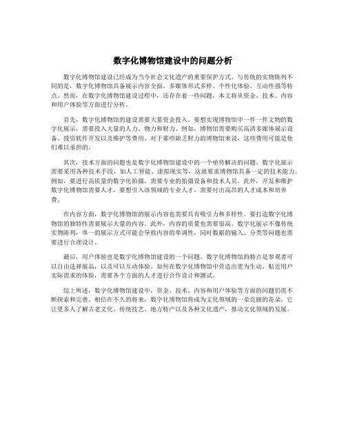 数字化博物馆建设中的问题分析