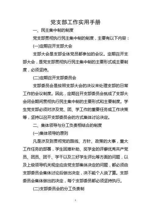 党支部工作实用手册