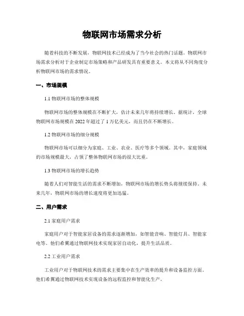 物联网市场需求分析