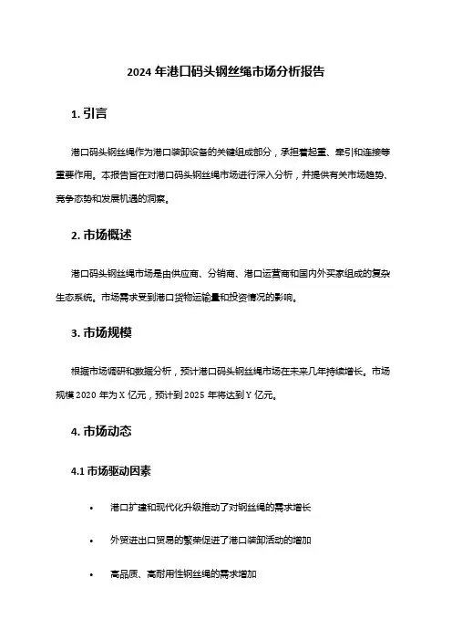 2024年港口码头钢丝绳市场分析报告