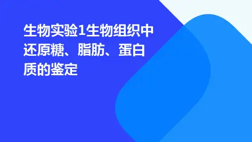 生物实验1生物组织中还原糖、脂肪、蛋白质的鉴定