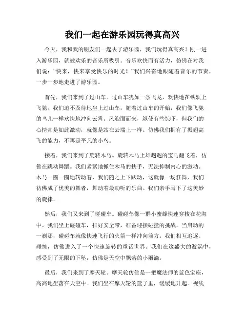 三年级作文那次玩得真高兴之我们一起在游乐园玩得真高兴