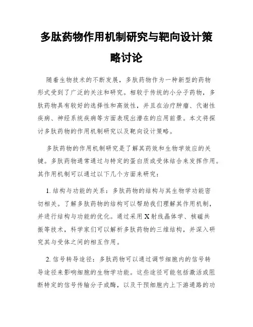 多肽药物作用机制研究与靶向设计策略讨论