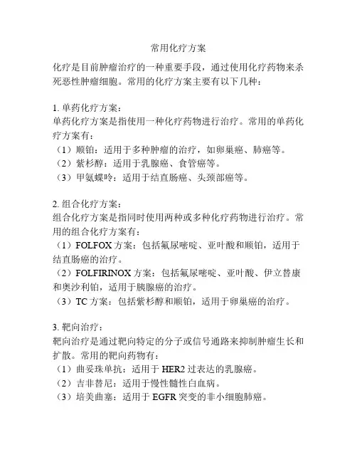 常用化疗方案