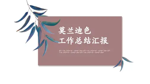 最新模板-工作汇报PPT模板(通用)