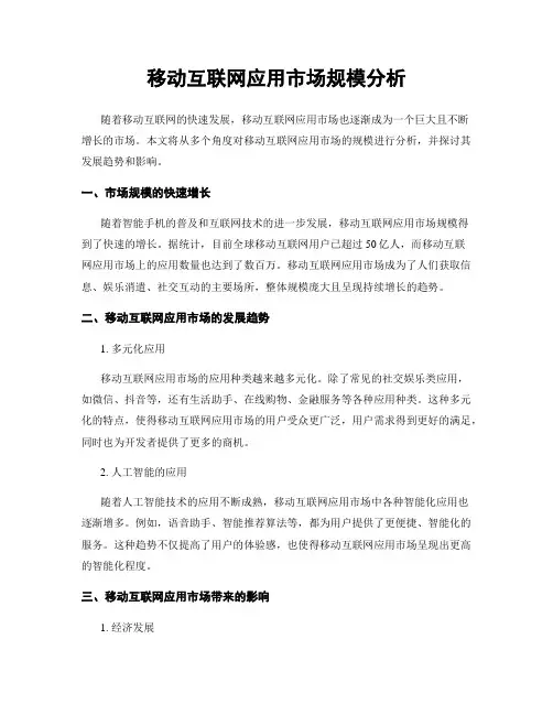 移动互联网应用市场规模分析