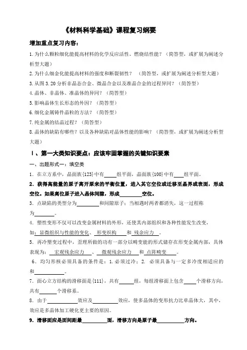 材料科学基础复习