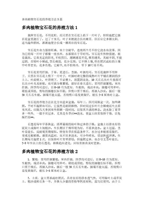 多肉植物宝石花的养殖方法3篇