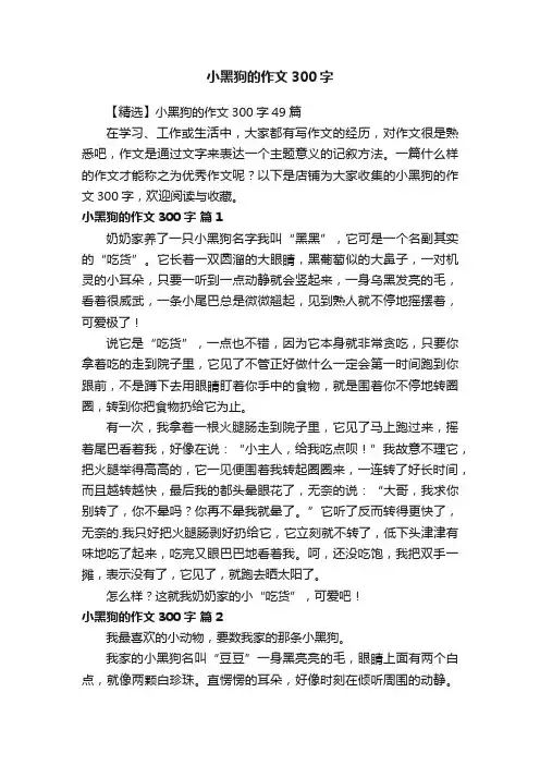 小黑狗的作文300字