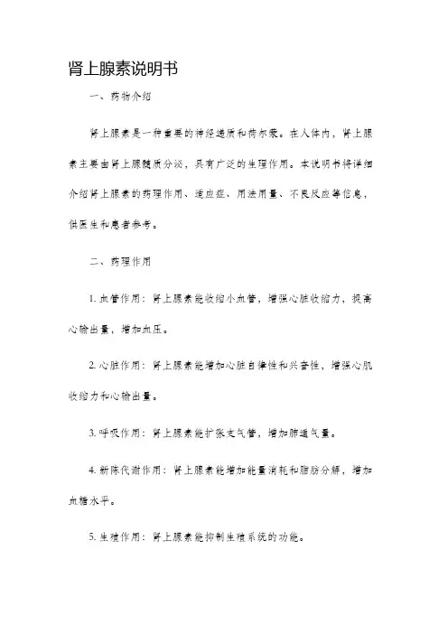 肾上腺素说明书