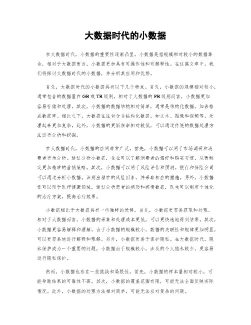 大数据时代的小数据