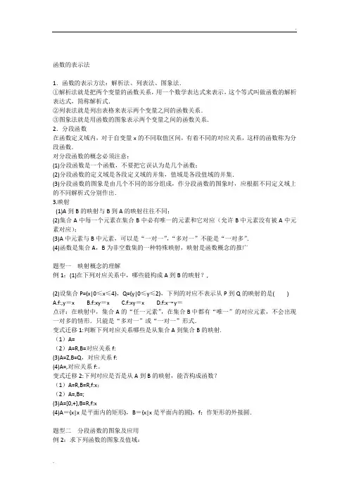 函数的表示法