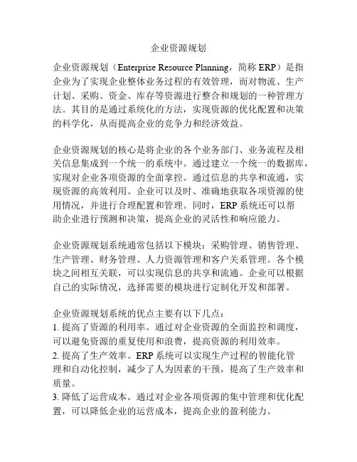 企业资源规划