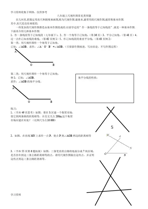八年级上尺规作图常见题