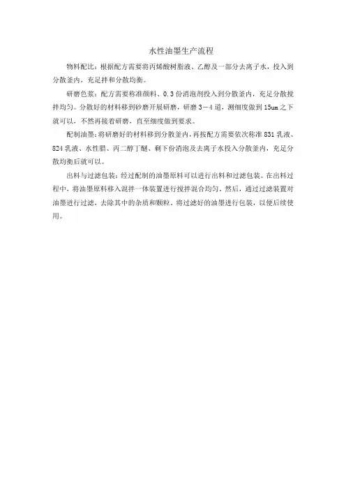 水性油墨生产流程