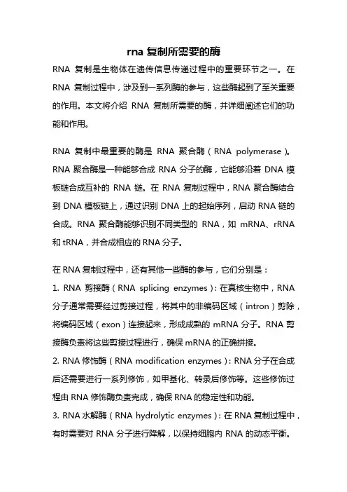 rna复制所需要的酶
