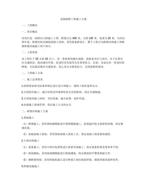 承接路桥工程施工方案