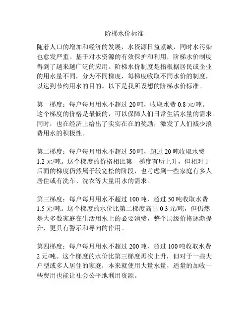 阶梯水价标准