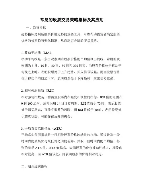 常见的股票交易策略指标及其应用