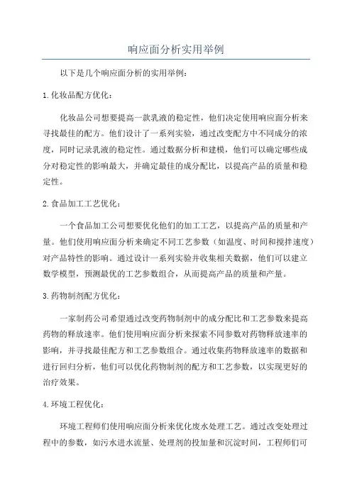 响应面分析实用举例