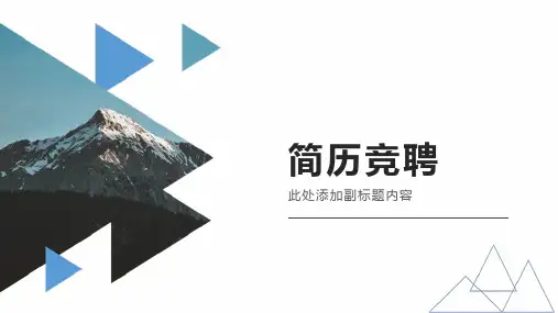 简历竞聘工作总结PPT模板