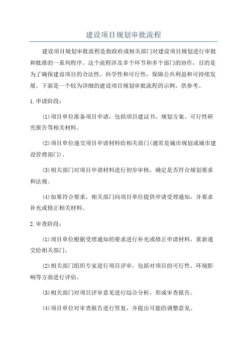 建设项目规划审批流程
