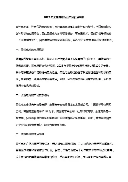 2023年柔性电池行业市场发展现状