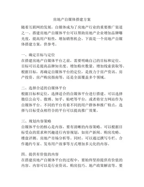 房地产自媒体搭建方案