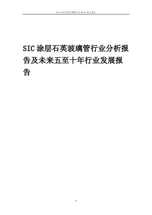 2023年SIC涂层石英玻璃管行业分析报告及未来五至十年行业发展报告
