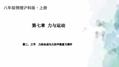 沪科版-物理-八年级全一册-沪科版八年级物理开学复习课件第7章 力与运动(共25张PPT)